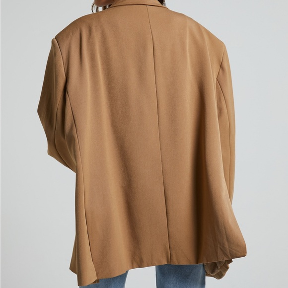 Amalea Blazer - Oversized Boyfriend Blazer in Mocha - Picture 4 of 10